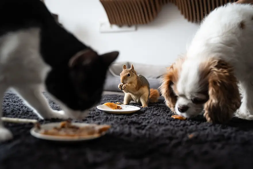 İlk geldiğinde beslenmeyi bile bilmiyordu. Sincap Yoda şimdi makarna ve pizza yiyor 8