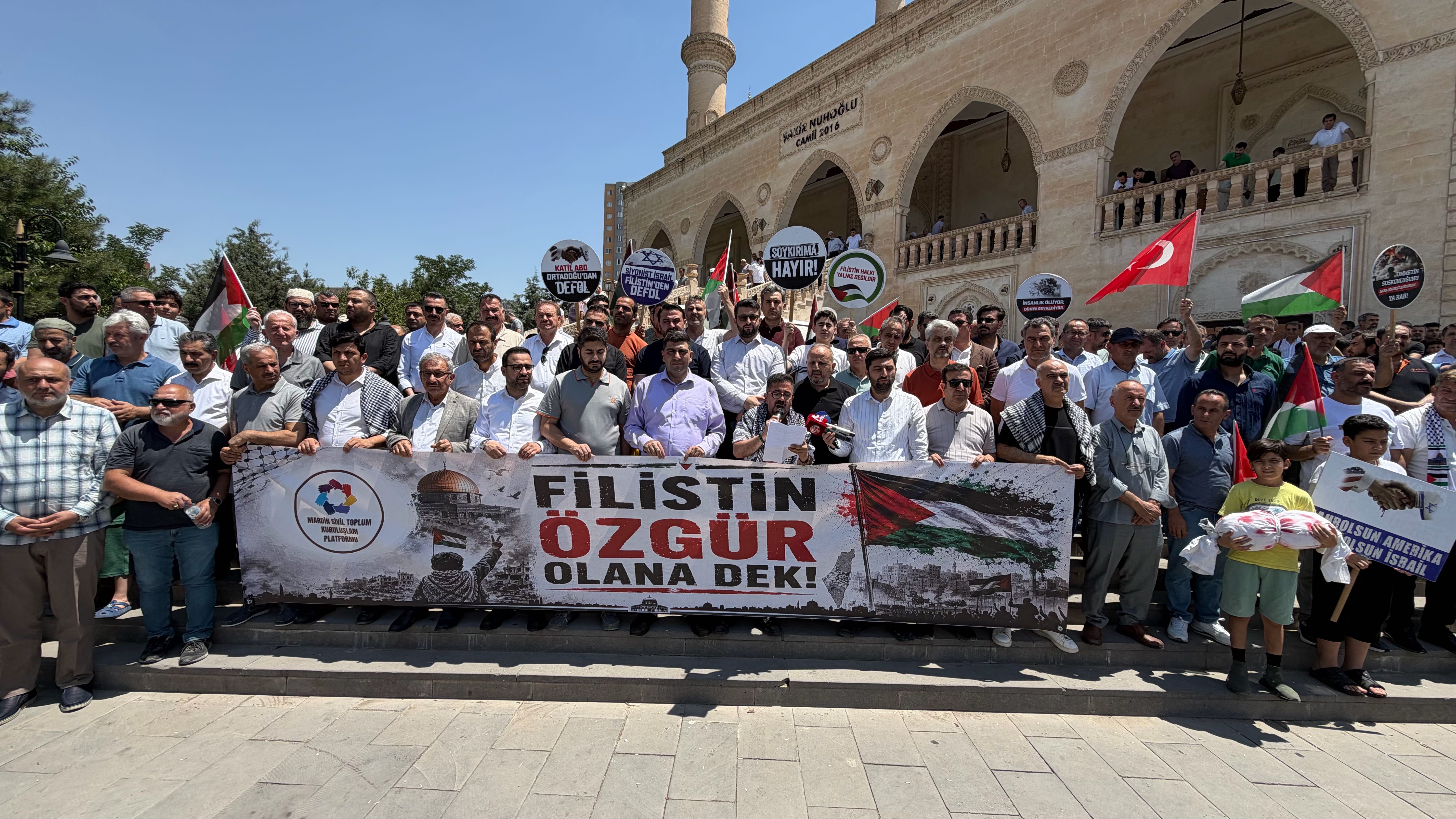 Mardin'de İsrail'e karşı protesto düzenlendi