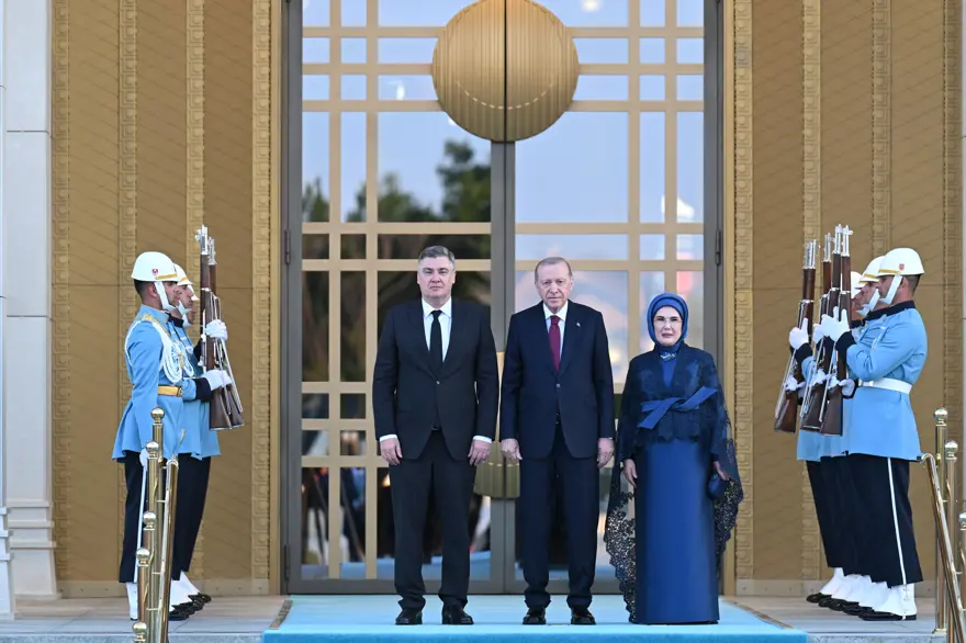 Cumhurbaşkanı Erdoğan ve eşi Emine Erdoğan - Hırvatistan Cumhurbaşkanı Zoran Milanovic 7