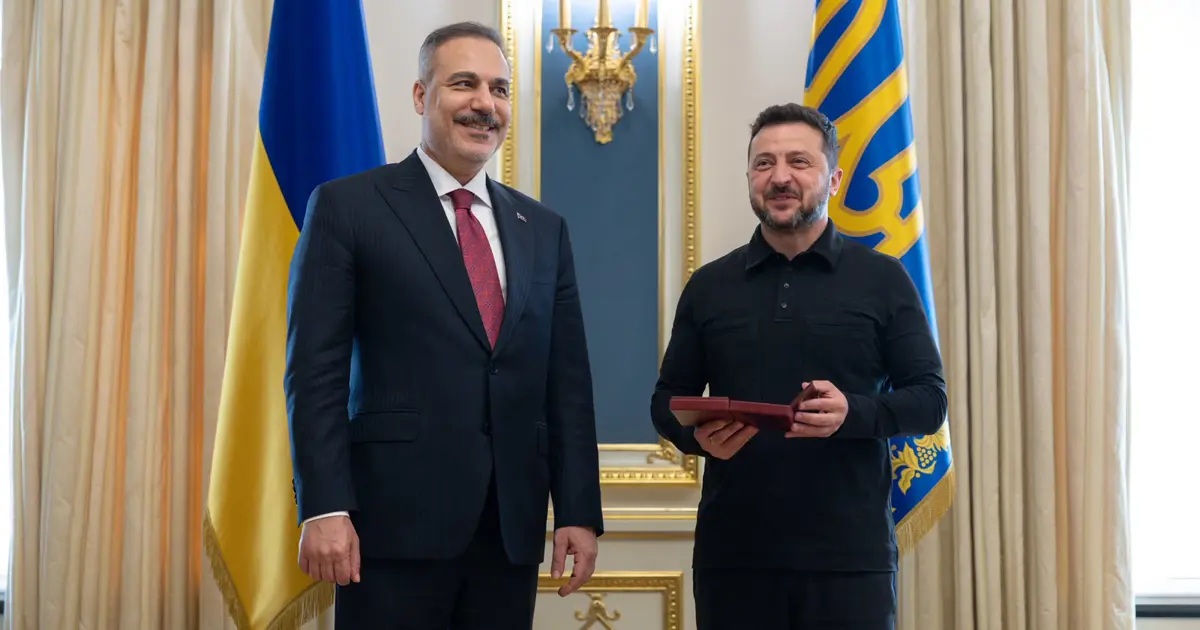 Ukrayna Devlet Başkanı Zelenski, Dışişleri Bakanı Fidan'a "İkinci Derece Liyakat Nişanı" verdi