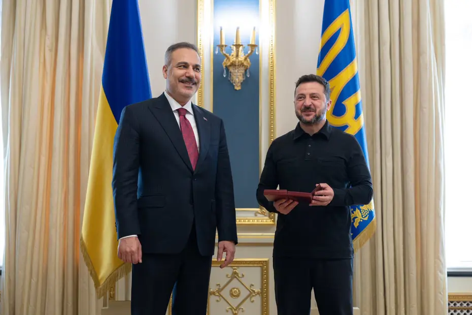 Ukrayna Devlet Başkanı Zelenski, Dışişleri Bakanı Fidan’a "İkinci Derece Liyakat Nişanı" verdi