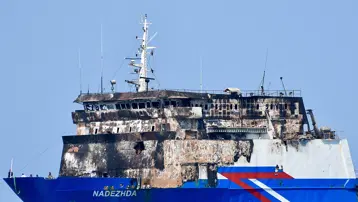 Karadeniz'de vurulan gemiden ilk görüntü. Türkiye'ye ulaştı, saldırının izleri ortaya çıktı