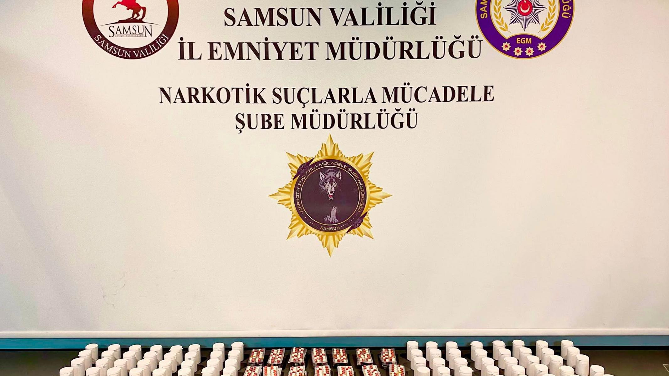 Samsun'da uyuşturucu operasyonu. 11 bin 50 hap ele geçirildi