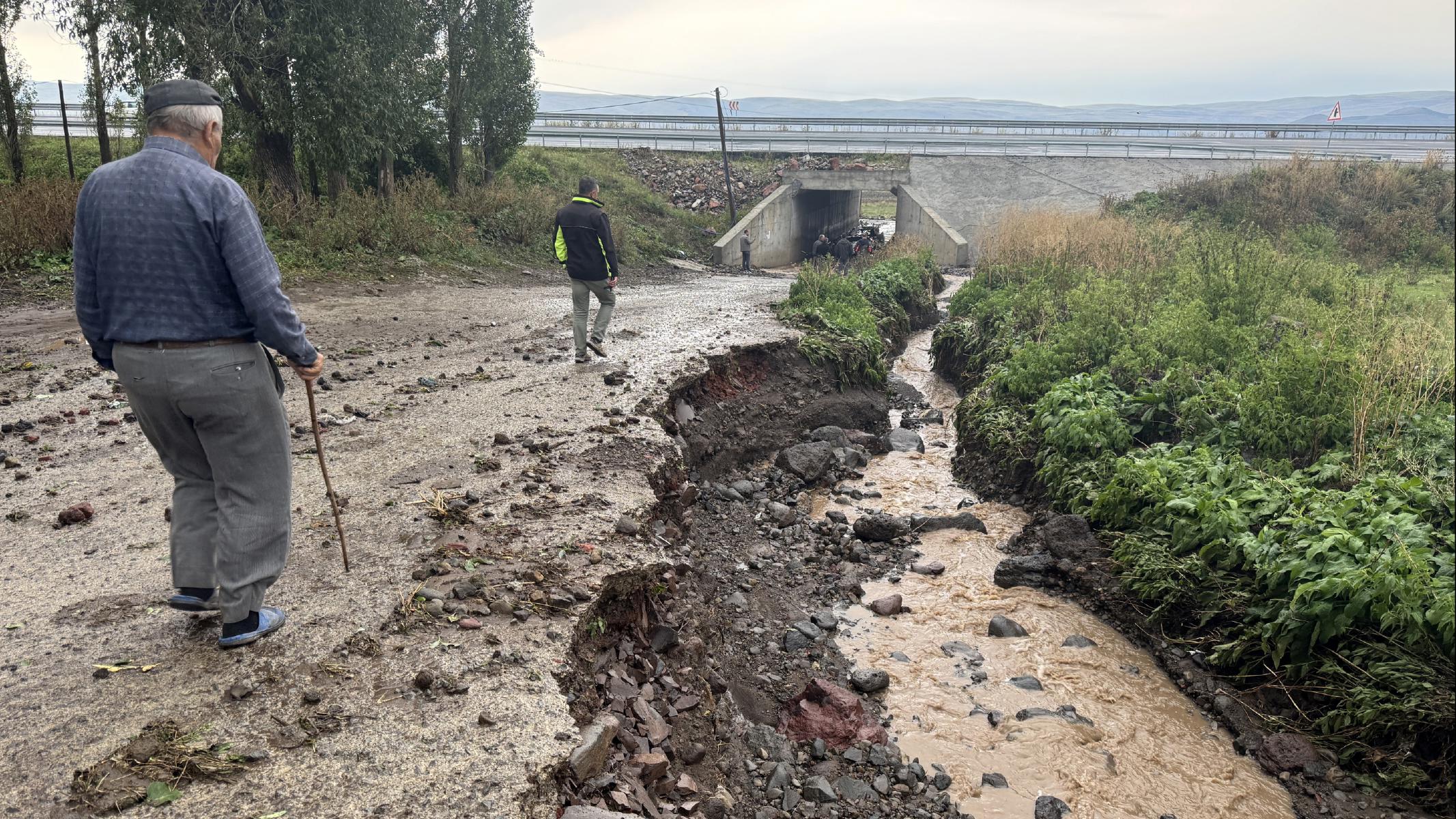 Ardahan'da sağanak ve dolu hasara yol açtı