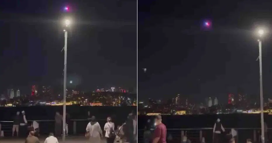 Üsküdar'da sahilde oturanlara polis dronu şoku. 