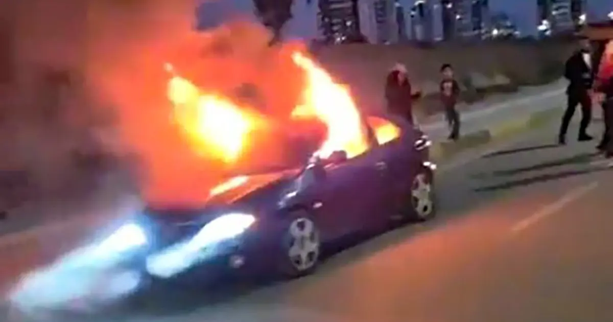 Adana'da seyir halindeki otomobil yandı