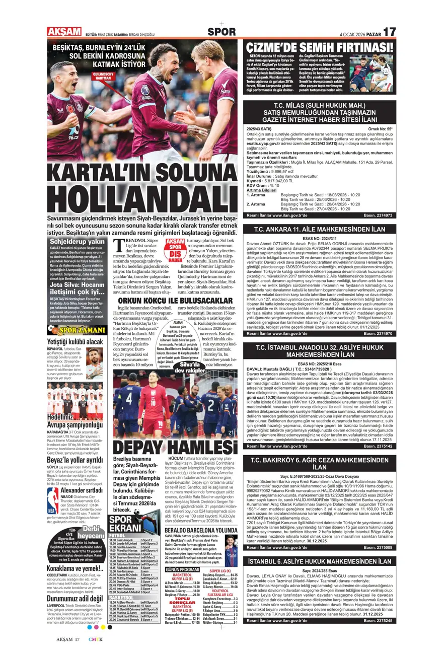 Fenerbahçe'de Guendouzi sürprizi (4 Ocak 2026 spor manşetleri) 10 Fenerbahçe'de Guendouzi sürprizi (4 Ocak 2026 spor manşetleri) 10