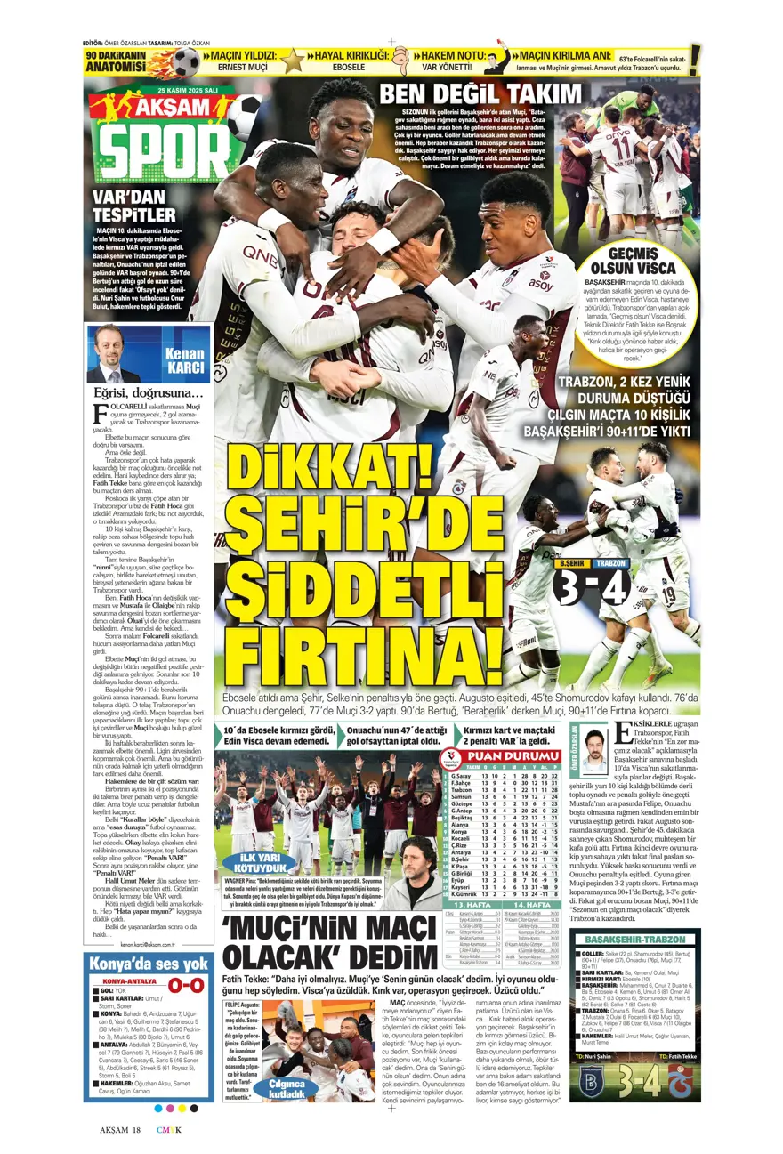 "Aslan'ın yeni avı Union SG" (25 Kasım 2025 spor manşetleri) 31