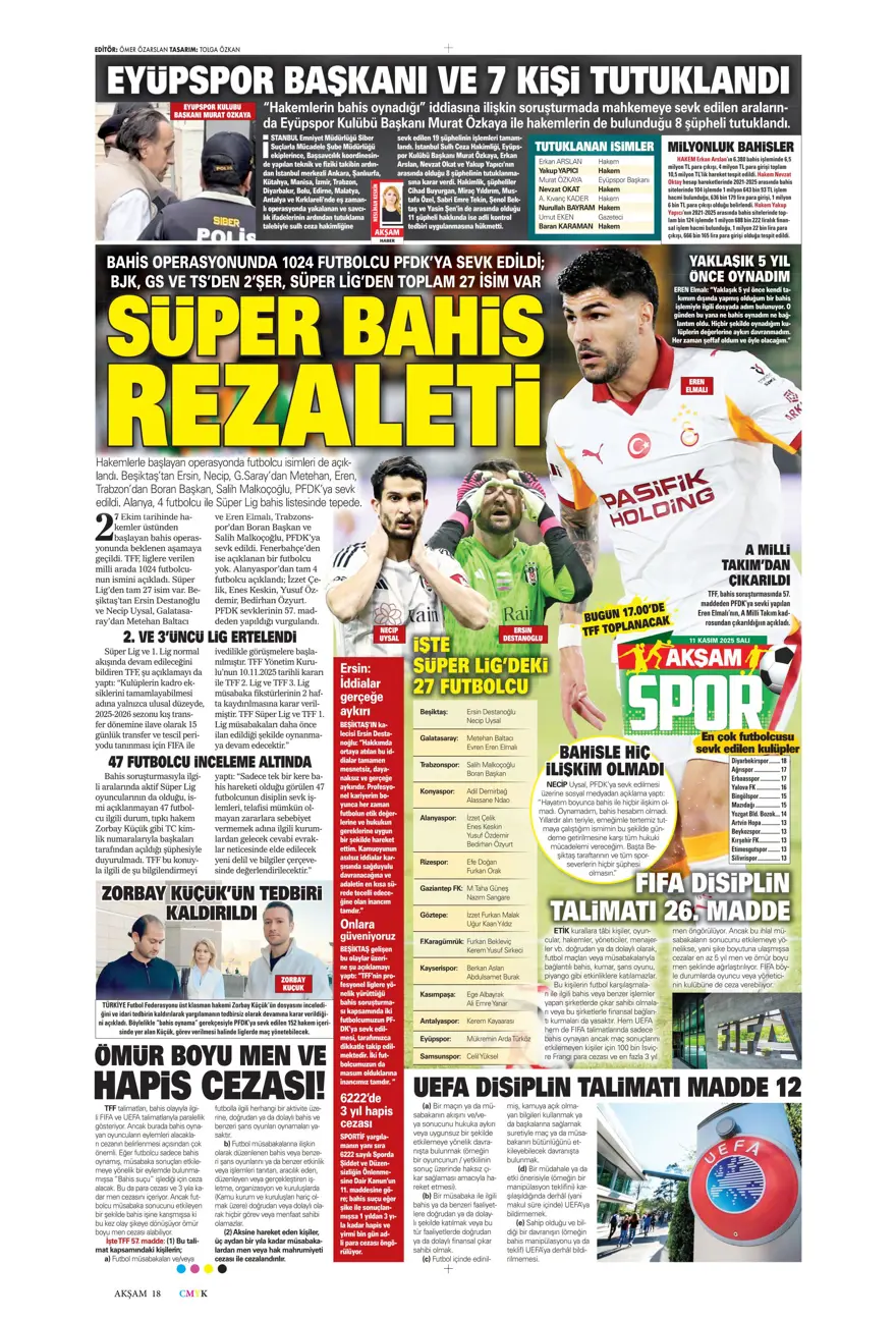 "Osimhen'e niyet, Singo'ya kısmet" (11 Kasım 2025 spor manşetleri) 26