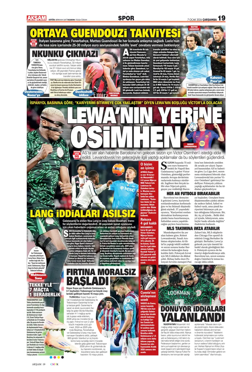 Fenerbahçe'den süper gala (7 Ocak 2026 spor manşetleri) 21 Fenerbahçe'den süper gala (7 Ocak 2026 spor manşetleri) 21