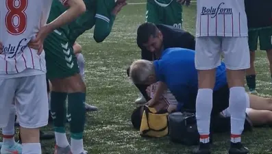 Amatör Lig maçında futbolcu bilincini kaybetti