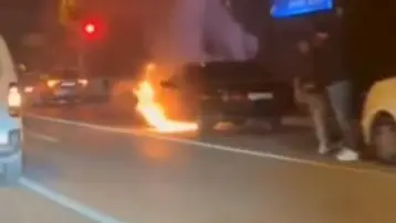 Karabük'te seyir halindeki araçta yangın