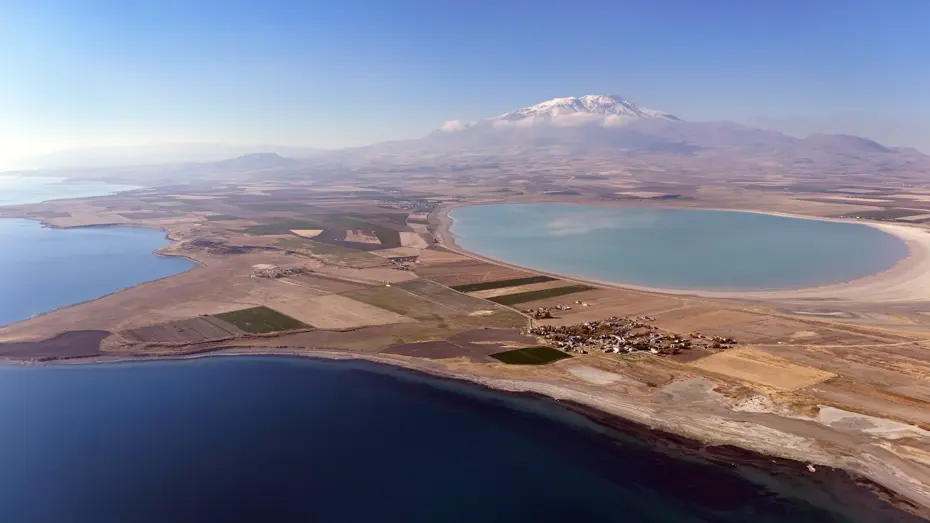 Van Gölü, Arin Gölü ve Süphan Dağı aynı kadrajda görüntülendi