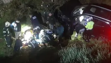 Kontrolden çıkan otomobil uçurumdan aşağıya yuvarlandı