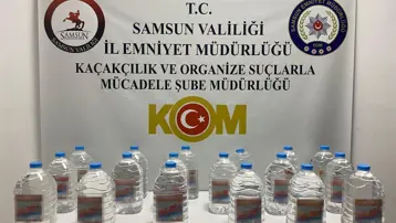 Samsun'da 90 litre etil alkol ele geçirildi