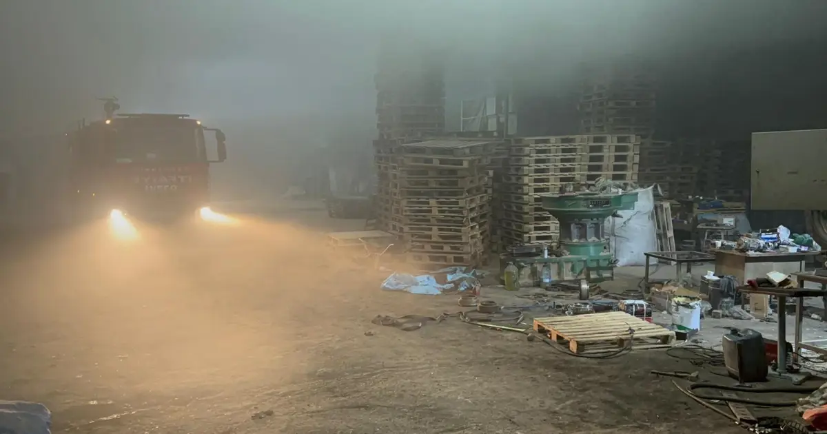 Edirne’de palet fabrikasında yangın