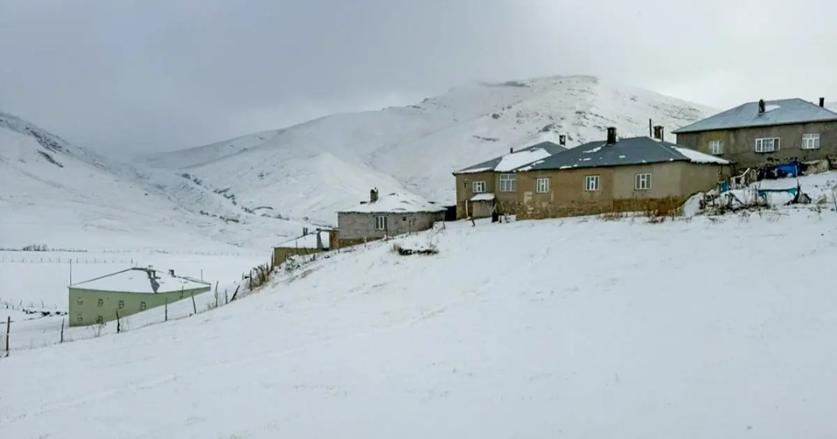 Van Başkale'de yüksek kesimler beyaza büründü