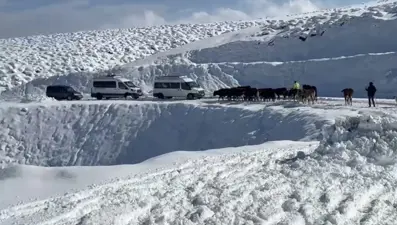 Muş’ta yoğun kar yağışı etkili oldu