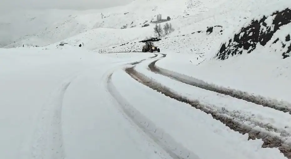 Siirt'te karda araçlar yolda mahsur kaldı
