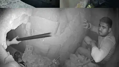 Kablo çeken işçi havalandırma boşluğuna düştü