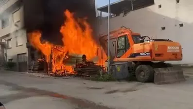 Bursa'da baraka yangını 
