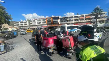 Muğla'da motosikletli kuryeler denetlendi