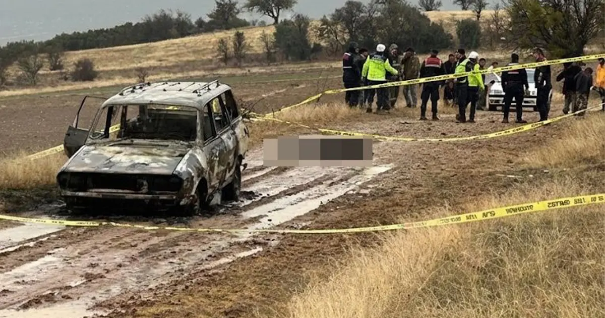 Dağlık alanda yanmış aracın yanında başsız erkek cesedi bulundu