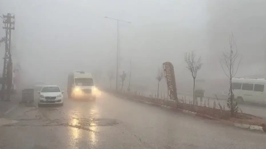 Besni'de yoğun sis etkili oldu