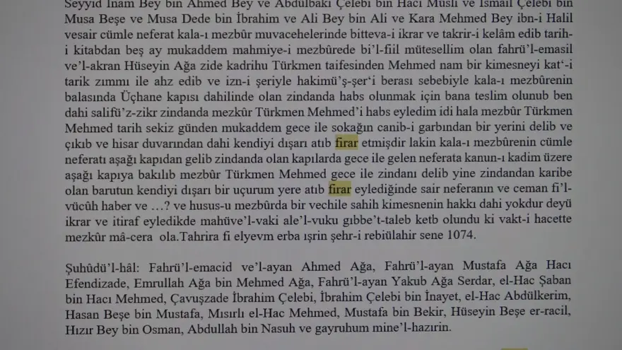 "İNCELENEN DEFTERLERDEKİ TEK FİRAR" 3