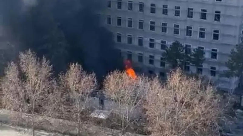 İçişleri Bakanlığı yerleşkesinde konteyner yangını