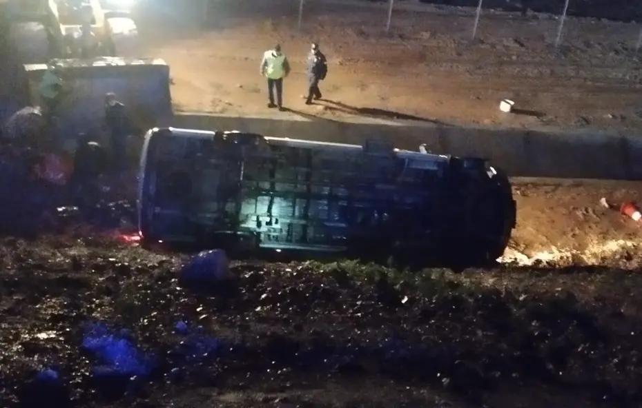 İşçi servisi uçuruma yuvarlandı. 1’i ağır, 13 yaralı