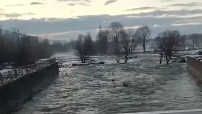 Kar suları eriyince derelerin seviyesi yükseldi