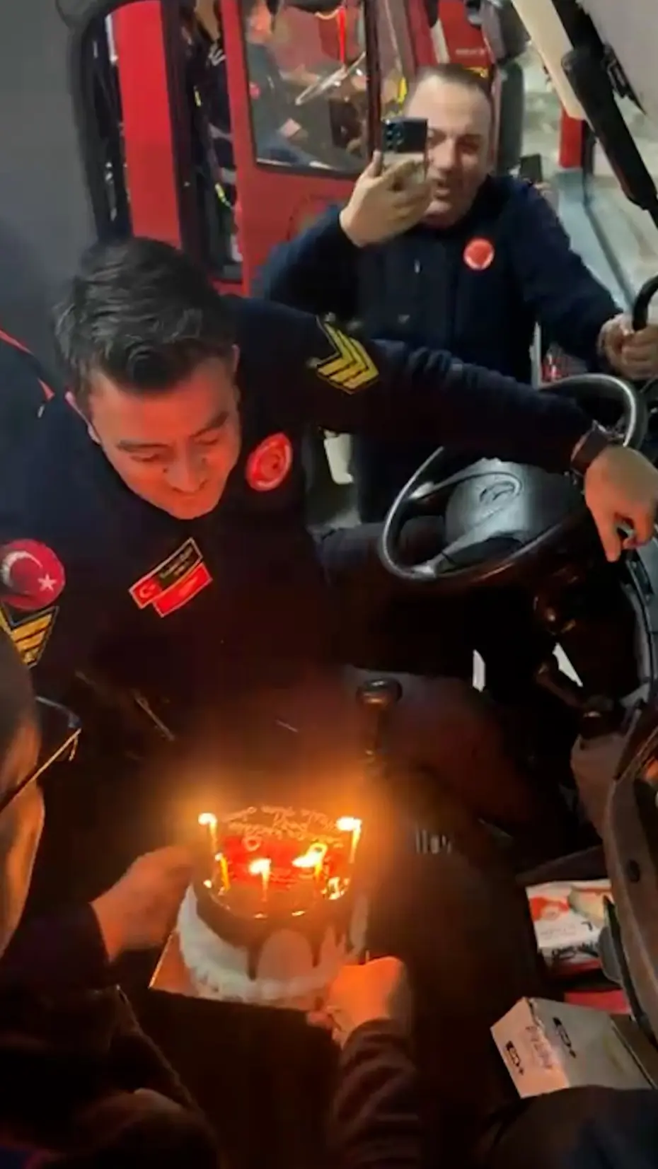 İtfaiye şoförüne yürek hoplatan sürpriz: 