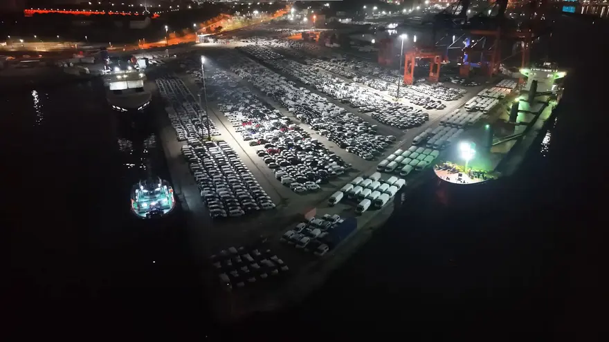 Yüzlerce sıfır araç limana indi. Liman oto galeriye döndü 3