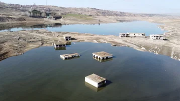 Kuraklıkla ortaya çıkmıştı, su seviyesi yükselince yeniden kayboldu