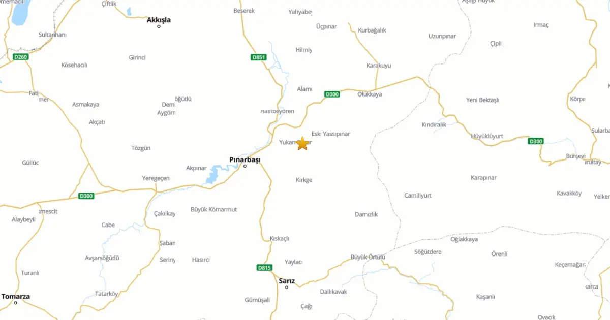 Kayseri'de deprem hareketliliği. Geceden bu yana 62 deprem meydana geldi