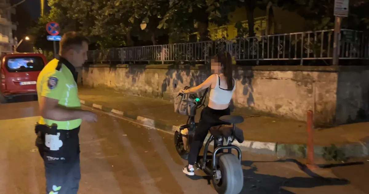 Elektrikli bisiklet sürücüsü alkollü çıktı, "Eve gidiyordum" dedi