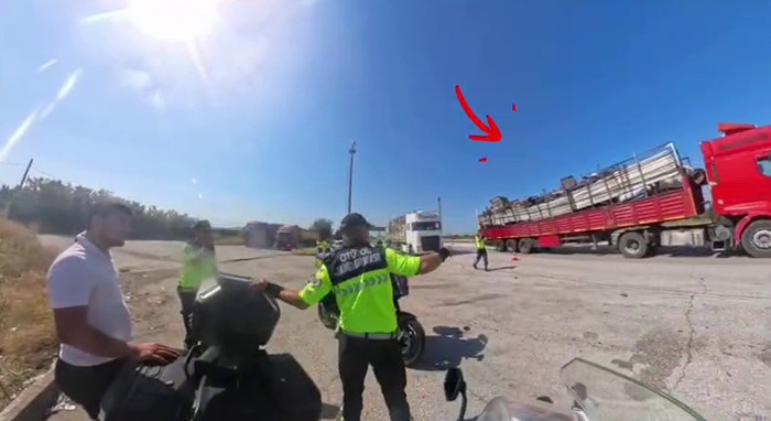 Tehlikeli yük taşıyan TIR'a ceza