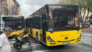 İETT otobüsleri çarpıştı. Sürücüler zor anlar yaşadı