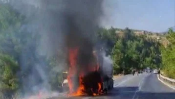 Kahramanmaraş'ta kamyon yangını