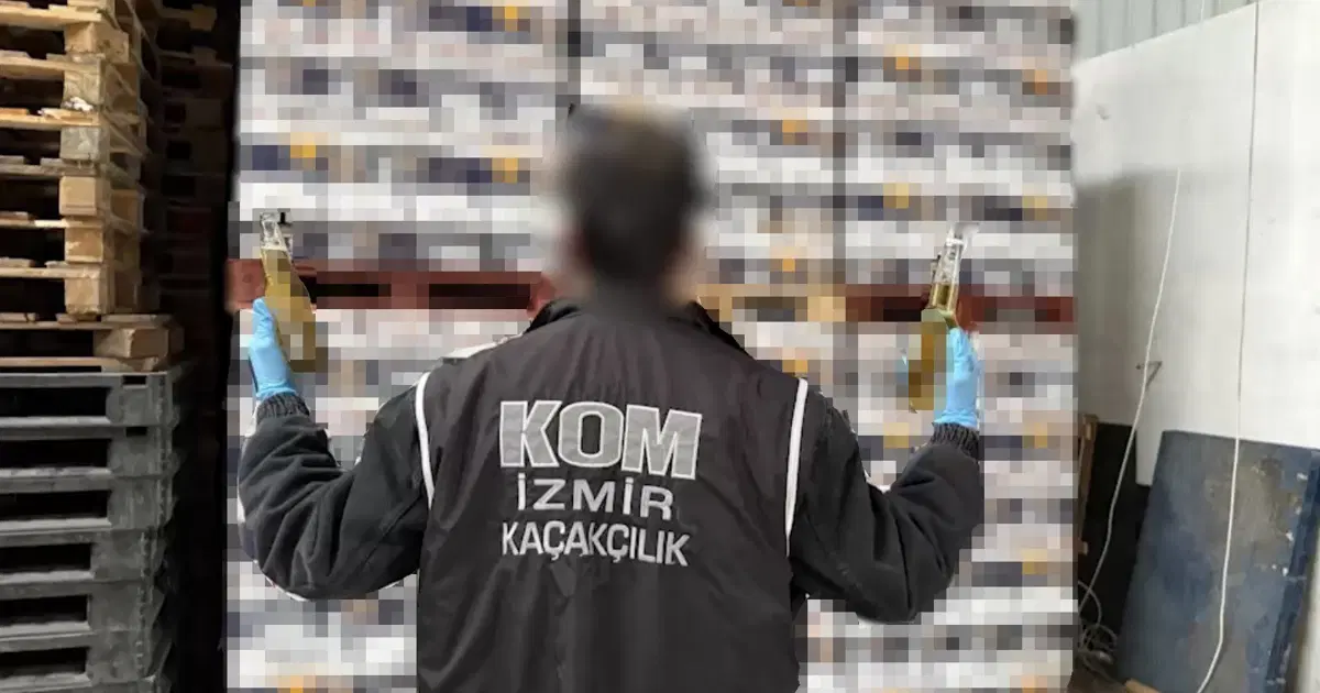 İzmir'de büyük kaçak içki operasyonu: 3 milyon 800 bin liralık kaçak içki ele geçirildi