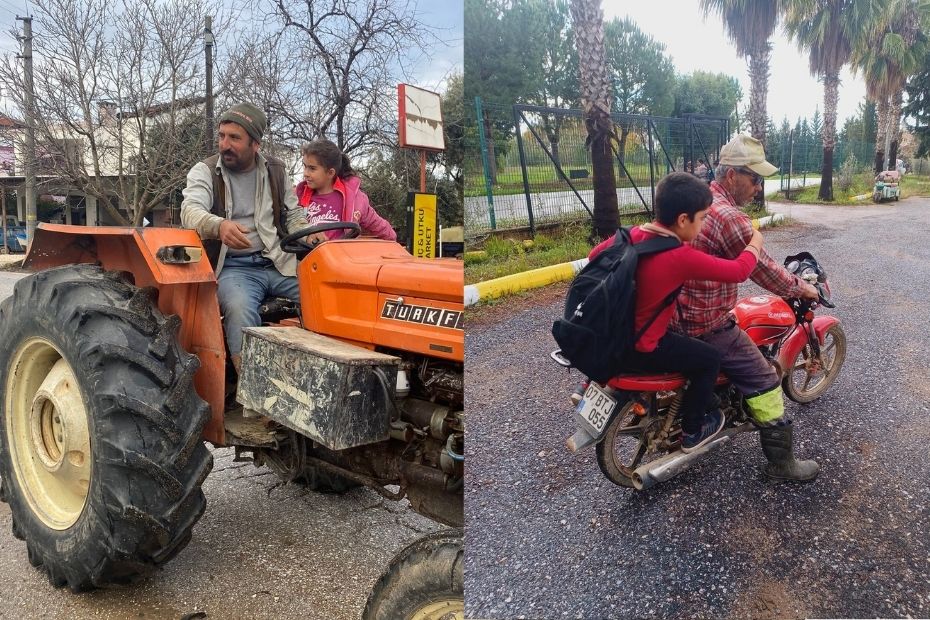 Servis ihalesine katılan olmayınca motosikletler, traktörler okul servisi oldu