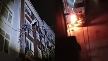 Şişli'deki elektrik direği patladı, 3 motora sıçradı