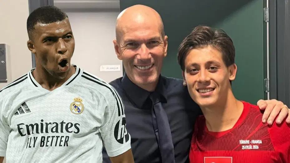 Kylian Mbappe, Arda Güler'in Zidane fotoğrafına takıldı. 