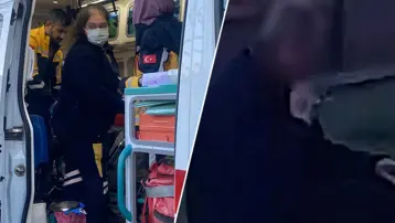 Caddenin ortasında ekmek bıçağıyla kendini kesti