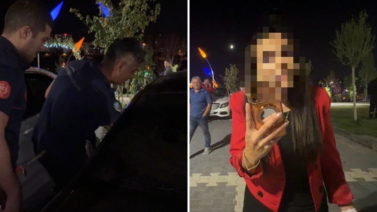 Bebeği arabada unuttu, gazetecileri tehdit etti