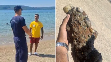 Plajda patlamamış askeri mühimmat bulundu