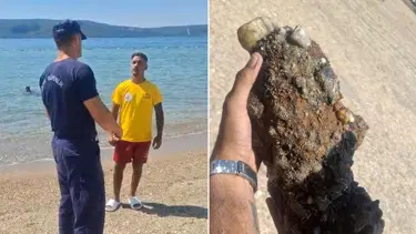Plajda patlamamış askeri mühimmat bulundu