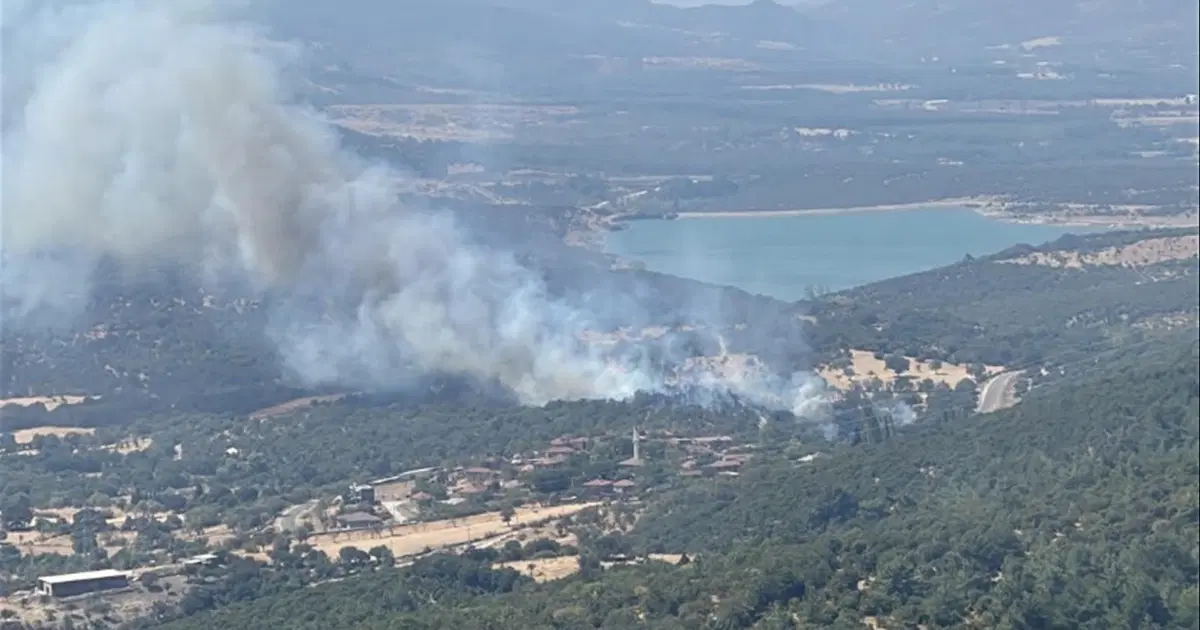 Çanakkale'de tarım arazisi ve merada yangın