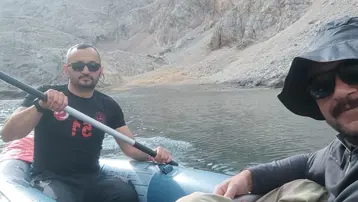 Çinili Göl’de bir ilk: Ekstrem sporu yapıldı